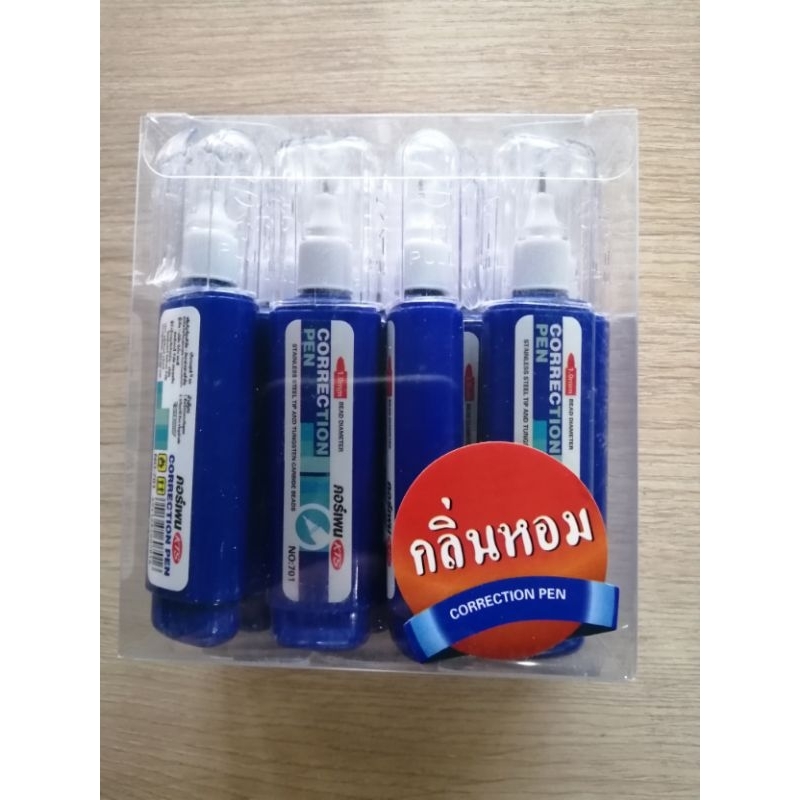 ปากกาลบคำผิด​ คอ​ร์​เพน​ No.701​ ด้ามแบนสีน้ำเงินฝาใส​  (1x12​ ด้าม)