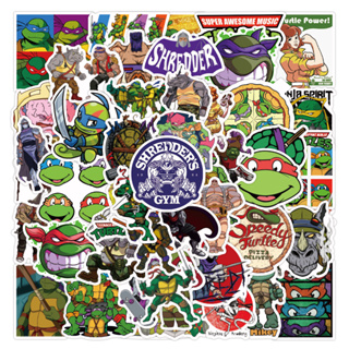 พร้อมส่ง！เต่านินจา Ninja Turtles USA MOVIE VINTAGE sticker สติกเกอร์กันน้ำรูปแบบที่แตกต่างกัน vintage ธง 50ชิ้น