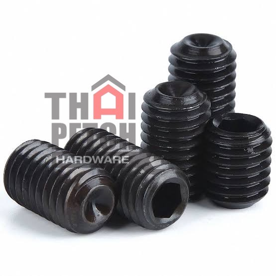 สกรูตัวหนอน น็อตตัวหนอนดำ เกลียวมิล ขนาด M3 M4 M5 และ M6 บรรจุถุง 10 ตัว มีหลายความยาว น็อตเกลียวตลอ