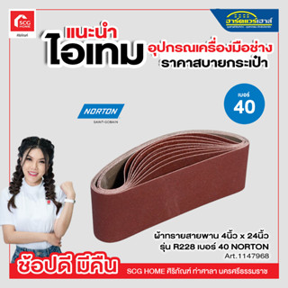 ผ้าทรายสายพาน 4 นิ้ว x 24 นิ้ว รุ่น R228 เบอร์ 40 / 60 / 120 NORTON