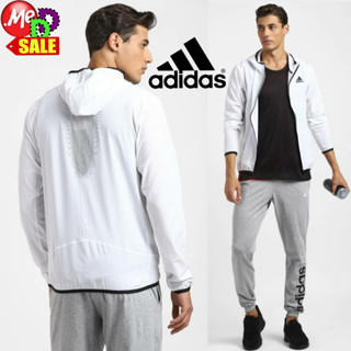 Adidas - ใหม่ เสื้อแจ็คเก็ตฮู้ด ใส่ออกกำลังกาย ผ้าทอน้ำหนักเบา ADIDAS HEAT.RDY WARRIOR LIGHT WOVEN JACKET GT8261 GT8262