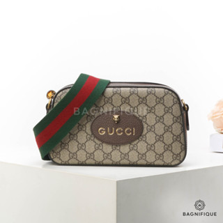 GUCCI CAMERA TIGER 24 BROWN GG SUPREME MONOGRAM GHW