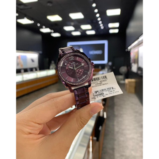 พร้อมส่ง แท้ 🇺🇸100% New นาฬิกา Coach รุ่น Coach Boyfriend Purple Stainless Crystal Dial Watch 14503983