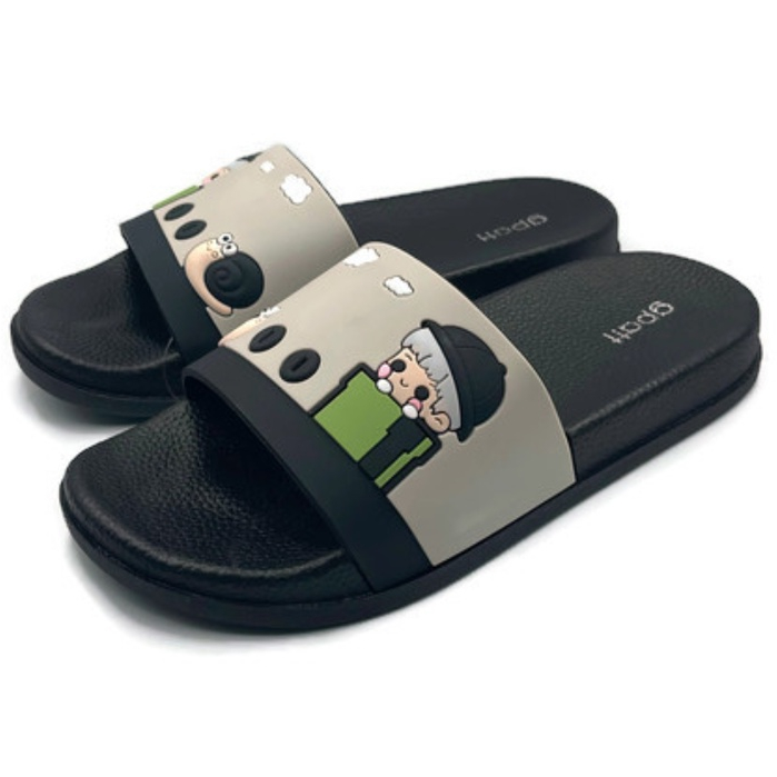 Gpatt : Child Snail Slippers รองเท้าแตะสวมผู้หญิงแฟชั่นพื้นนุ่ม ลายเด็กกับหอย รองเท้าแตะผู้หญิง รองเ