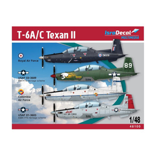 พลาสติก โมเดล ประกอบ ISRADECAL MULTIMEDIA สเกล 1/48 T-6A/C Texan II of the RAF, USAF and Colombia AF (48100)