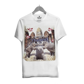 เสื้อยืดราคาถูก เสื้อยืดลายช้าง 3 ตัว Thailand 3 Elephants