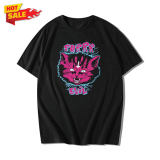 CAT EVIL เสื้อยืดแขนสั้นคอกลม Cotton 100% สกรีนลาย