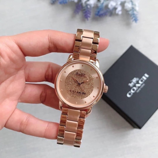 (ผ่อน0%) นาฬิกา Coach Womens 14503492 Classic Rose Gold-Tone Stainless Steel Watch สแตนเลส สีโรสโกลด์ หน้าปัดกลม 38 มม.