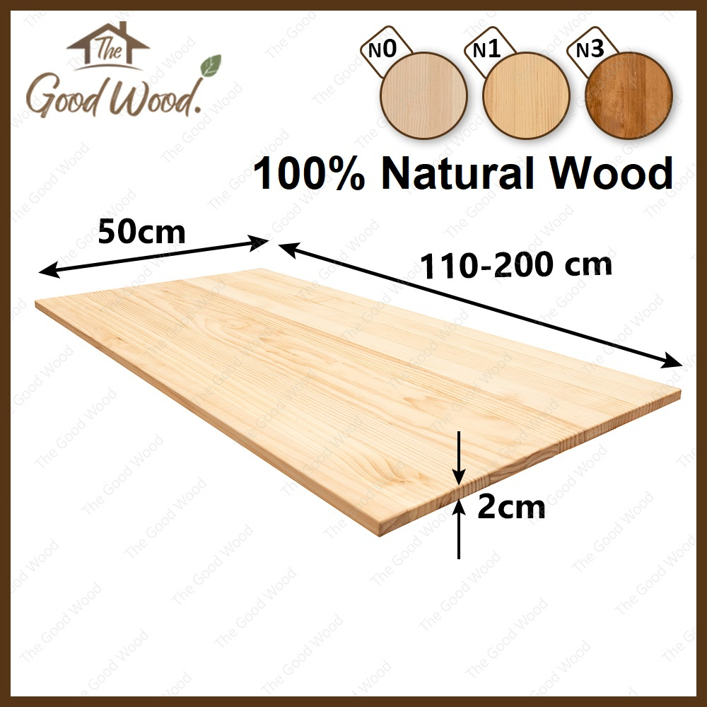 (จัดส่ง1-2วัน) หน้าโต๊ะ ไม้สนแท้ หนา 20mm.กว้าง 50cm. x ยาว 110-200cm. ABต่อลายเส้นตรง งานตกแต่ง ท็อปโต๊ะไม้