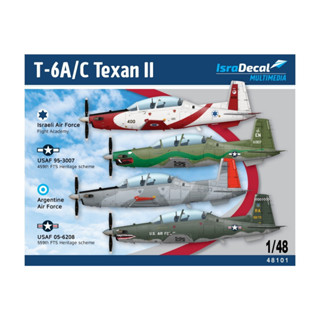 พลาสติก โมเดล ประกอบ ISRADECAL MULTIMEDIA สเกล 1/48 T-6A/C Texan II of the IAF, USAF and Argentina AF (48101)