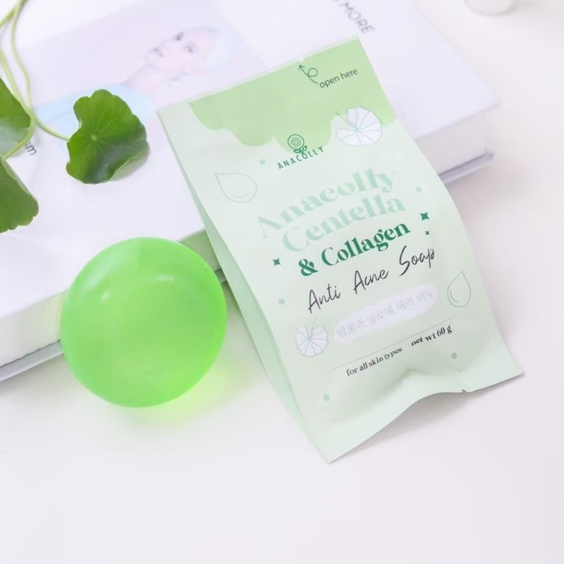 สบู่หน้านุ่ม สบู่อนาคอลลี่ Anacolly Centella & Collagen Anti Acne Soap ขนาด 60 กรัม รูปที่ 3