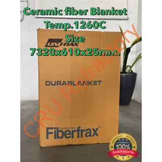 Fiberfrax Durablanket Grade S Temp. 1260C Density 128 kg/m3 Size 7320x610x25 mm. (UNIFRAX)