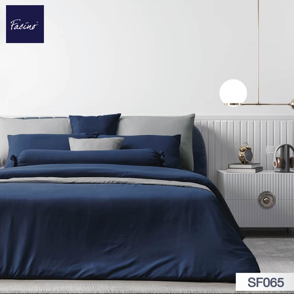 Facino ชุดผ้าปูที่นอน 6 ฟุต 5 ฟุต 5 ชิ้น + ผ้านวมขนาด 100"X90" Solid MIX & MATCH YOUR OWN STYLE