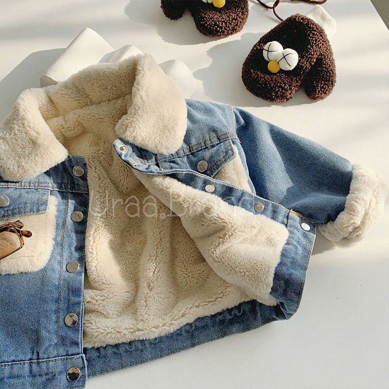 100-140 / เสื้อโค้ทเด็ก โค้ทเด็ก ชุดกันหนาว เสื้อคลุม ยีนส์ รุ่น Jeans Coat Suit Kids – KSS