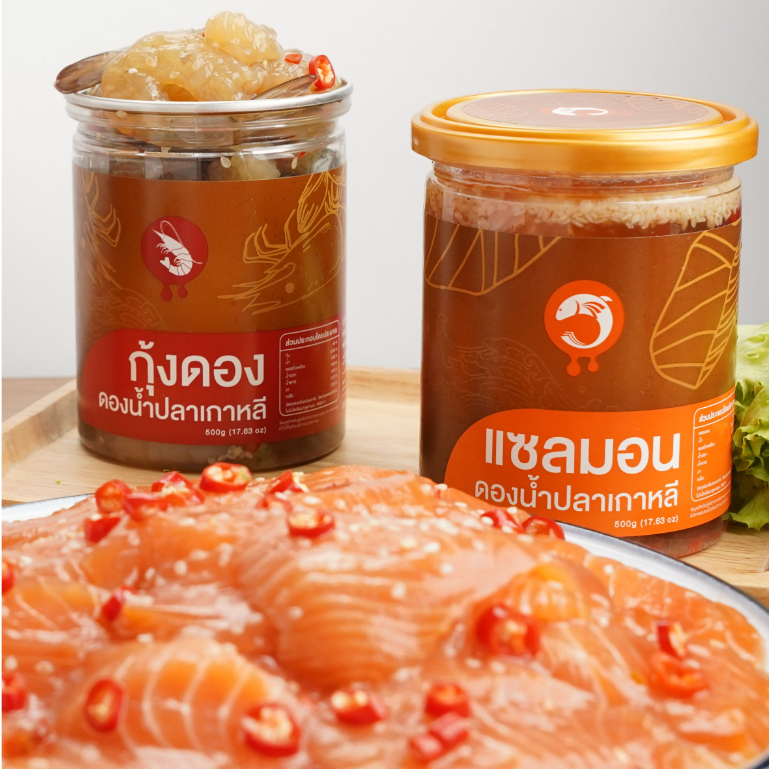 โคเรียดอง Koreadong Duo Set ดองน้ำปลาเกาหลี 2 กระปุก แซลมอนดอง+กุ้งดอง