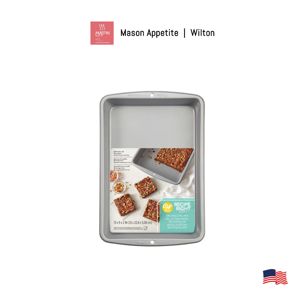 624336 Wilton 13" x 9" Oblong Cake Pan พิมพ์ขนมทรงสี่เหลี่ยม วิลตัน