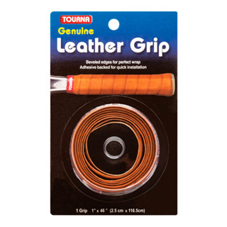 Tourna เทปพันด้าม/กริ๊ปพันด้ามไม้ Leather Grip 1.8mm Replacement Grip Tape Racket Tennis | Brown ( 078914196744,TLG-T )