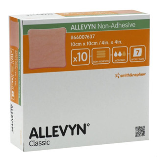 Allevyn Non-Adhesive แผ่นแปะ แผลกดทับ แผ่นดูดซับ ของเหลวจากแผล ชนิดไม่ยึดติด ขนาด 10 x 10 cm จำนวน 1 แผ่น