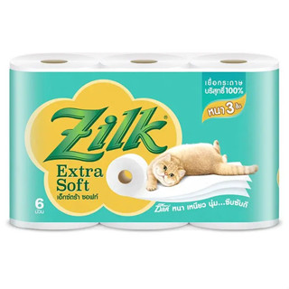 ZILK ซิลค์ กระดาษทิชชู่ เอ๊กซ์ตร้าซอฟท์ หนา 3 ชั้น 6 ม้วน