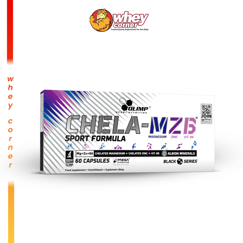 Olimp Chela MZB Sport Mega 60 Caps สูตร ZMA แมกนีเซียม วิตามินบี6 Zinc magnesium VitB6
