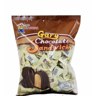 (ถูกที่สุด  พร้อมส่ง)Gary Chocolate sandwich ตราอลีบาบา(ช็อกโกแลตแซนวิช) 1 ถุงมี 150 เม็ด