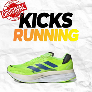 adidas Adizero Boston 10 Fluorescent green Running shoes style ของแท้ 100 %