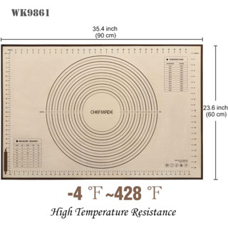 chefmade แผ่นซิลิโคนรองนวด รองอบ Silicone non-slip dough rolling and baking mat