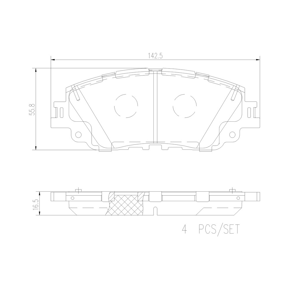 ผ้าดิสเบรคหน้า LEXUS ES300h ES350 UX250h UX300e UX300h 2018- TOYOTA CAMRY ASV70 C-HR COROLLA CROSS