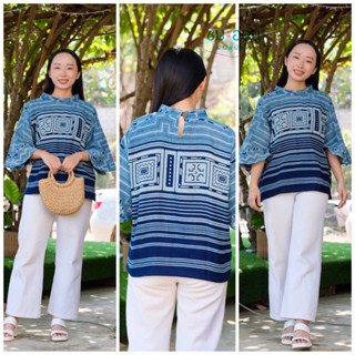 เสื้อคอผ่าหน้า เก๋ แมทง่ายใส่ทำงานสบายๆ ผ้าสาลู 2 ชั้น