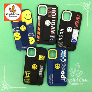 เคสมือถือประกบ 2ชิ้น 7+  13promax 14pro 14promax นิ่ม TPU พิมพ์ลายการ์ตูนติดขาตั้งแม่เหล็ก ตั้งได้