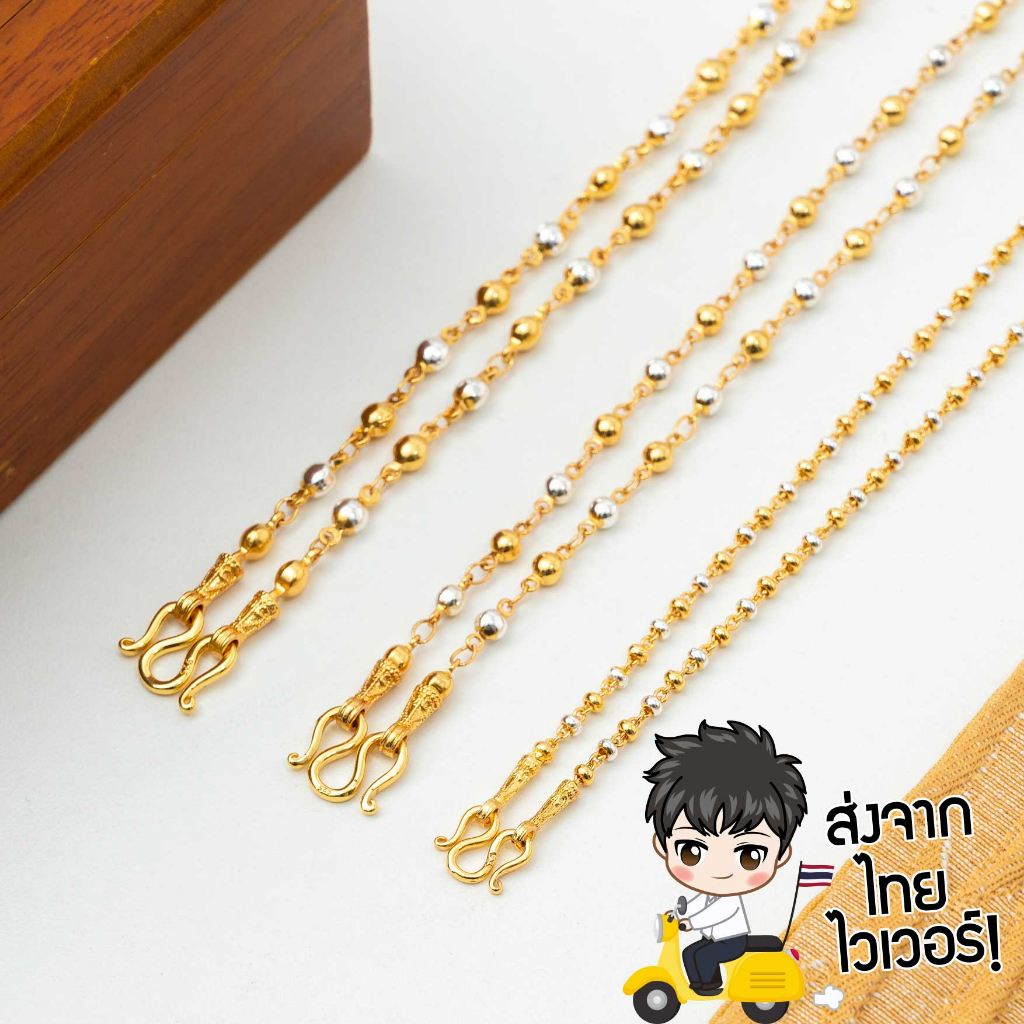 แท้ร้านทอง เกรดพรีเมียม สร้อยสองกษัตริย์แท้ สามกษัตริย์แท้ ห่วง กลม ไม่ลอก สร้อยคอ18k สแตนเลส 18-24นิ้ว - รูปที่ 3