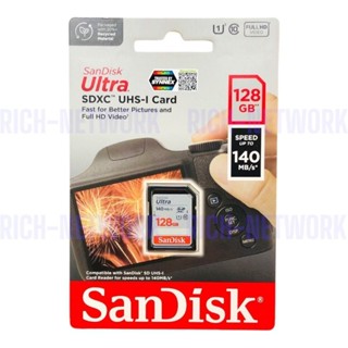 (ของแท้100%) เมมโมรี่กล้อง Sandisk Ultra SDHC UHS-I SDUNB ความจุ 128GB