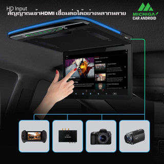 🔥คมชัด🔥จอแอนดรอยเพดานรถระบบสัมผัส 13.3 นิ้วMICHIGA รุ่น13T316 Touch Screen Super slim จอหลังคาบางคมชัด RAM3 ROM32 จอ IPS