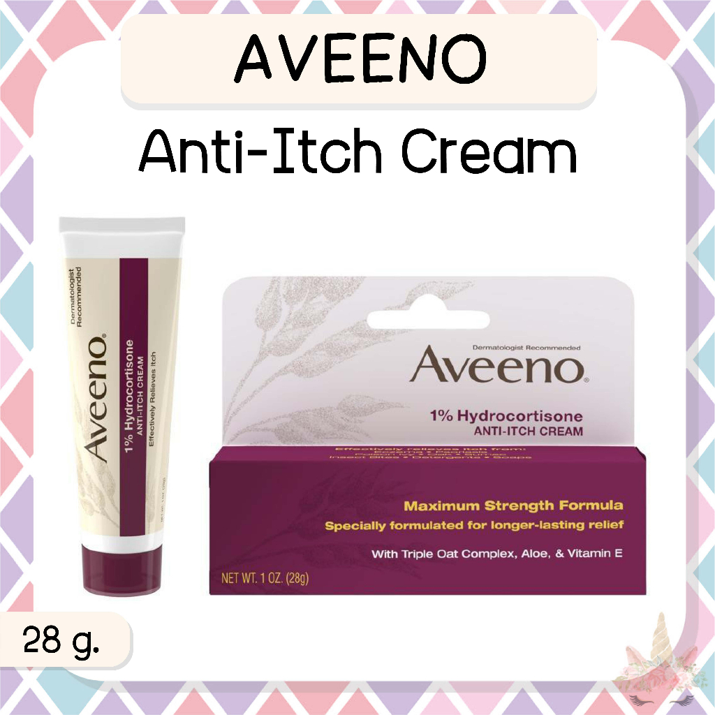 *พร้อมส่ง/ของแท้‼️* Aveeno Active Naturals 1% Hydrocortisone Anti-Itch Cream ครีมบรรเทาอาารคัน 28 g.