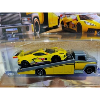 HOTWHEELS CAR CULTURE TEAM TRANSPORT : CORVETTE C8.R &amp; CARRY ON