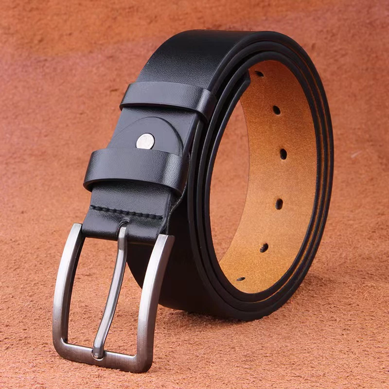 พร้อมส่ง!! เข็มขัดผู้ชายหนังPU ขนาด3.7 cm ความยาว 125 cm หัวโลหะ แข็งแรง เข็มขัดแฟชั่น （ P17 ）