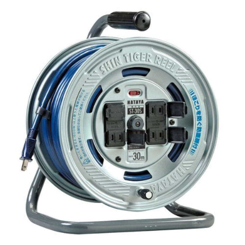 ร้านโค้ดคุ้ม มีโค้ดลด10-20% Hataya Shin Tiger Cord Reel สีเทาเมทัคลิค (Metallic Grey) ปลั๊กพ่วง โรลสายไฟ