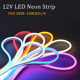 ไฟเส้นไฟแถบ Led Neon flex DC12V 5เมตร ไฟตกแต่งภายในและนอก ไฟบ้านต้องต่อหม้อแปลงกันน้ำทนแดด แถมฟรีขั้วต่อสาย+จุกปิดท้าย