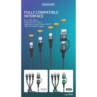 Sendem SDM-M38 Data Cable Two For Three สายชาร์จ 3in1 LN/Type-C/Micro