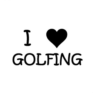 I love golfing / Car sticker สติ๊กเกอร์ติดรถ 7.9×14.9 cm. golf sticker