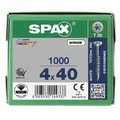 SPAX SCREW ขนาด 4x40 มิล สกรูสำหรับงานไม้จากเยอรมัน สกรูหัวจ…