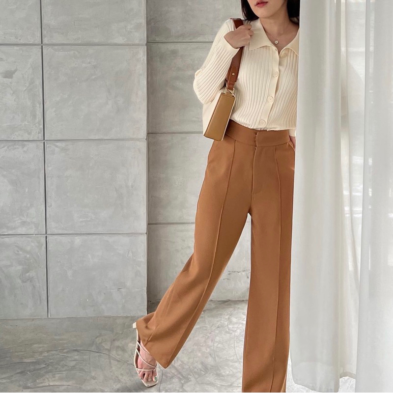 กางเกงขายาวแบรนด์ketch.apparel(สีน้ำตาล)