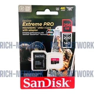 (ของแท้ 100%) เมมโมรี่ SanDisk 256G U3 Extream Pro A2 Micro SDHC UHS-I 4K UDH