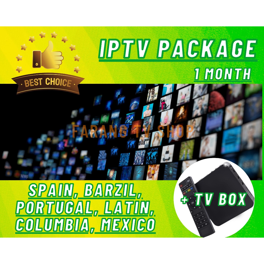 IPTV Package 1 Month With Android TV box , LATIN GROUP, TV ONLINE, live Sport events, latest movies, news and more++