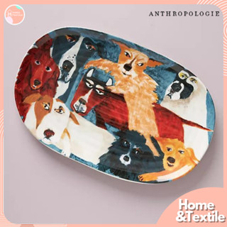 จานเปลเซรามิค ขนาดใหญ่ งานแบรนด์ Anthropologie | Carole Akins Furry Friends Platter