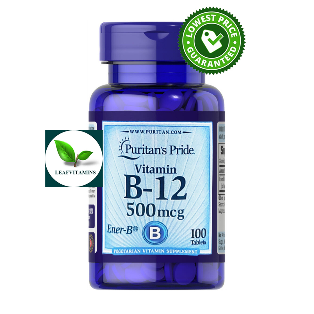 Puritan's Pride Vitamin B-12 500 mcg / 100 Tablets (cyanocobalamin) , วิตามิน บี12
