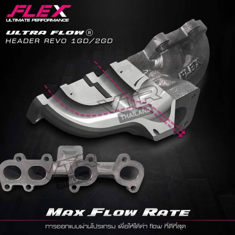 เขา Revo เฮดเดอร์ Revo Fortuner 1-2 GD Flex ไอเสียไหลลื่น ข่วยติดบูสไว ไม่อมความร้อน