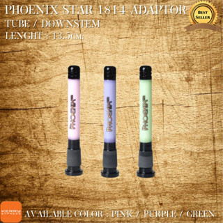 PHOENIX | Phoenix Star Glass Tube ท่อแก้วสี 1814 mm. ความยาว 13.5cm. | Glass tube adaptor Length 13.5cm (For 14mm Bowl)