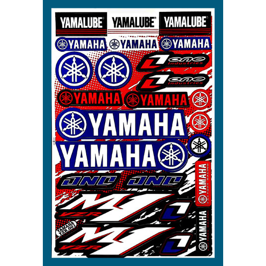 สติกเกอร์ Yamaha YZR-M1 (สีน้ำเงิน) สติกเกอร์แต่งรถ ตกแต่งข้างรถ สำหรับรถมอเตอร์ไซค์ ติดรถยนต์ ติดหม