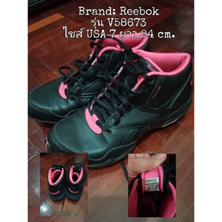 รองเท้าผ้าใบ Reebok มือสอง รุ่น V58673 สีดำแต่งชมพู สวยมากค่ะ